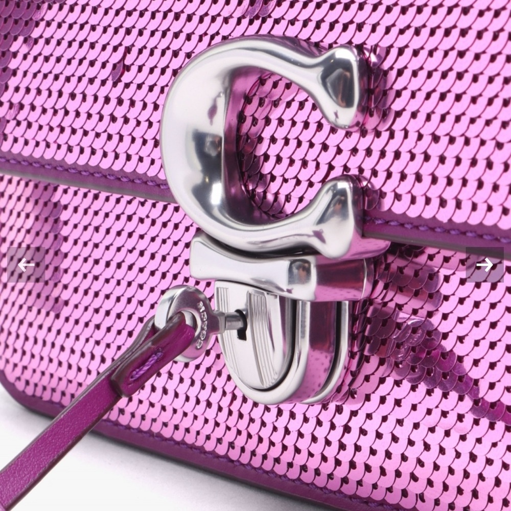 Studio Dark Magenta Sequin Baguette Bag - Picture 2 of 7